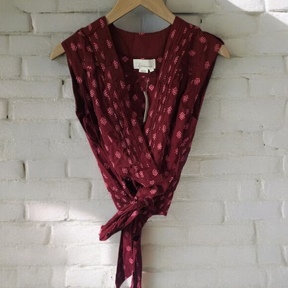 Anthropologie Tie-Waist Surplice Blouse - New - Size Small - Picture 5 of 5